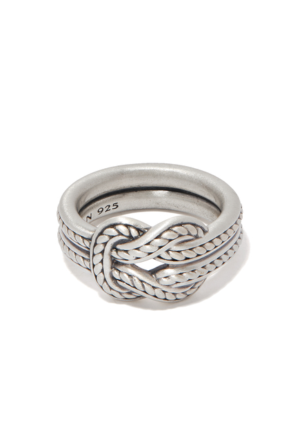 Maritime Reef Knot Silver Band Ring